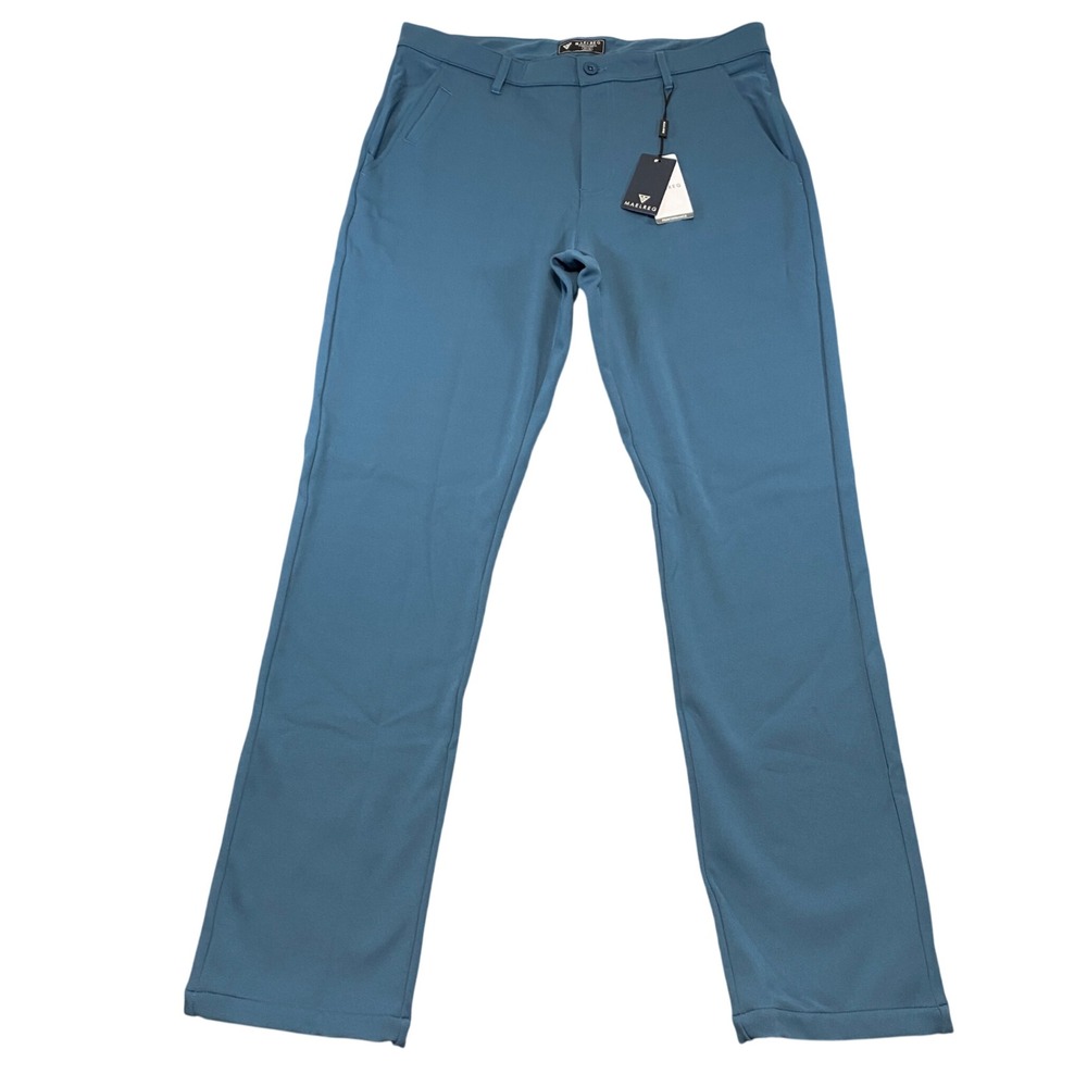Maelreg Proflex Perform. Golf Pants Mens 36x33 (actual) Saxony Blue Stretch NWT